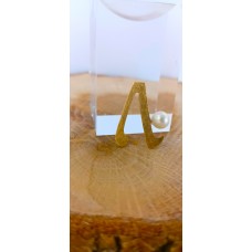 Μενταγιόν Μονόγραμμα ¨Λ" Χρυσό 14Κ με μαργαριτάρι (N219)